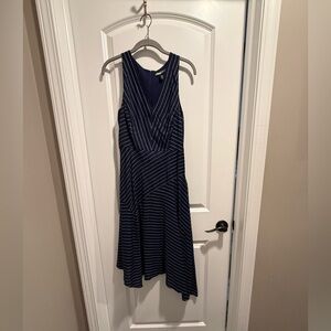 White House Black Market Navy Asymmetrical Dress